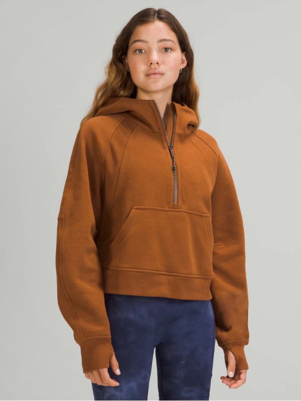 lululemon athletica Scuba Oversized 1/2 Zip Hoodie - Copper Brown M/L